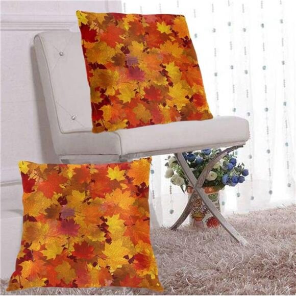 Fall Maple Leaves Throw Pillow Covers 18x18 Set of 2 Autumn‎ Decorative - Picture 5 of 8